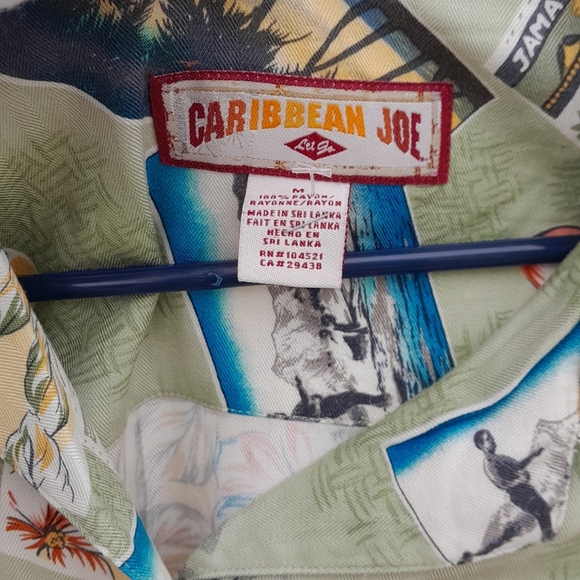 Caribbean Joe Womens M  Island Button Up Blouse  Short Sleeve - Picture 2 of 7